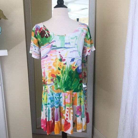 Vintage Jams World Hattie Dress Floral Ruffle Hem Size XS Flirty Artsy - Picture 4 of 9